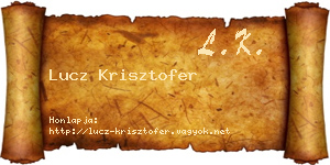 Lucz Krisztofer névjegykártya